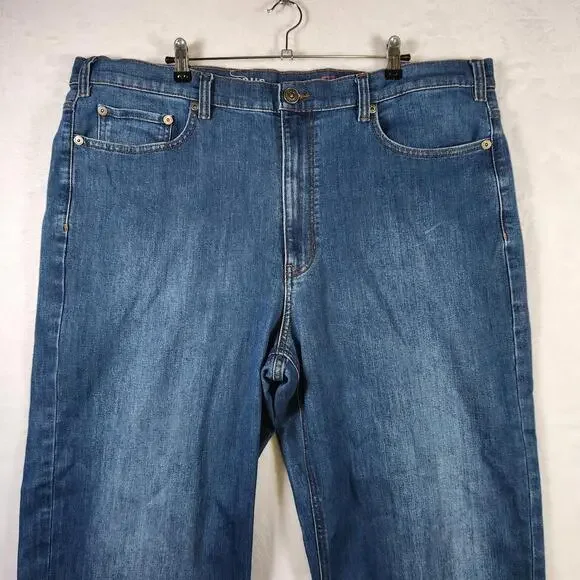 True Nation Relaxed Fit Jeans Mens 44x34 Blue Denim DXL Big & Tall Casual - Picture 2 of 9